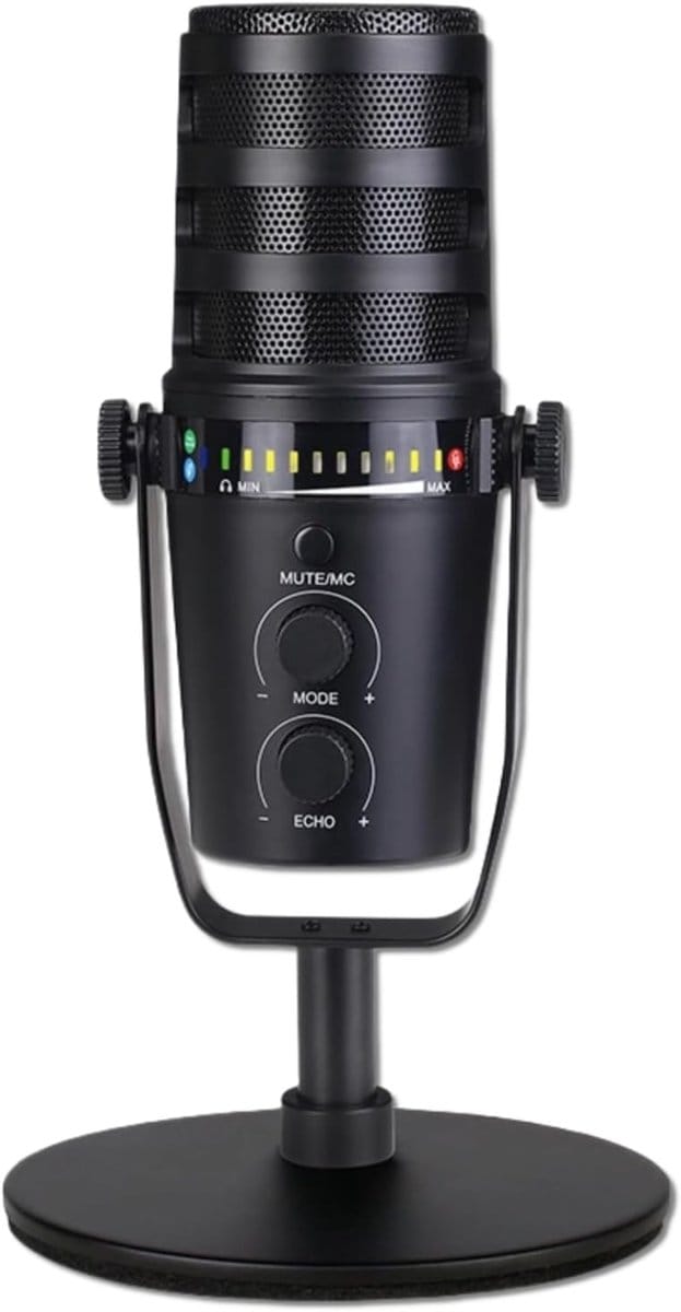 USB Condensator Microfoon - Opname Microfoon - Podcasting Streaming - Snel Dempen Volume - 26 x 12 x 11 cm
