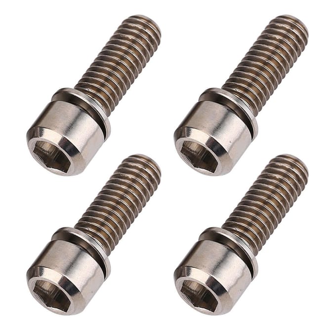4 stuks M6x18mm Fiets Schijfrem Klembout Vaste Schroef met Pakking (Titanium) gray