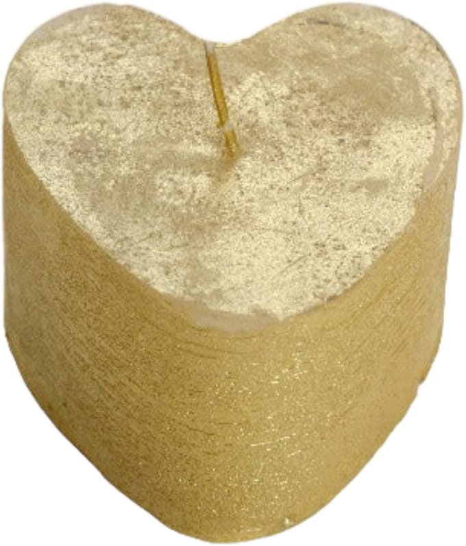 Rustik Lys - Figuurkaars in hartvorm 'Hart' (8 x 5.5 cm) - Goud