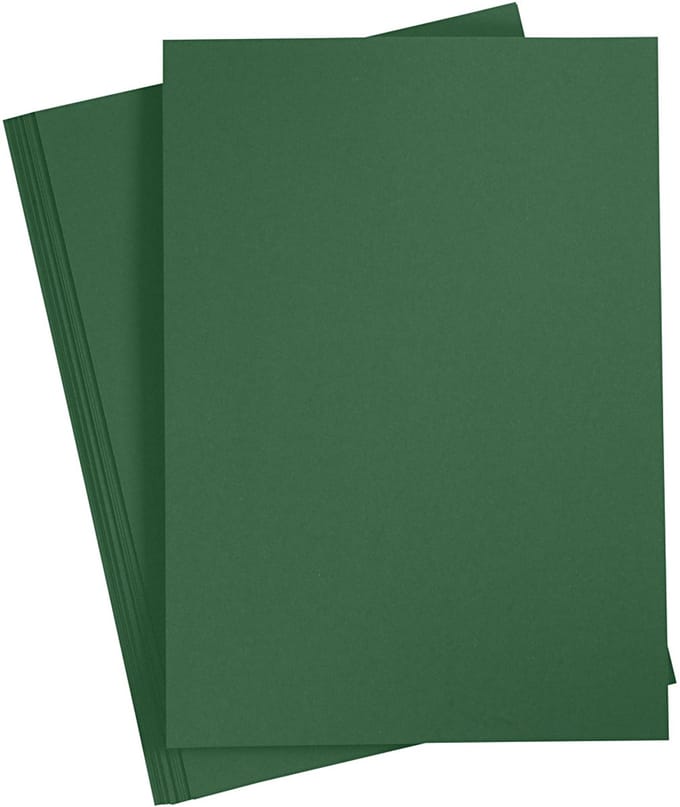 Gekleurd Karton A4,210x297 mm, 180 gr, donkergroen, 20 vel | Knutselkarton