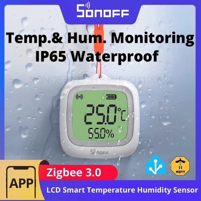 SONOFF SNZB-02WD IP65 Zigbee LCD Smart Temperatuur-vochtigheidssensor Waterdicht Werk met Alexa Google Home Need Sonoff Zigbee Hub