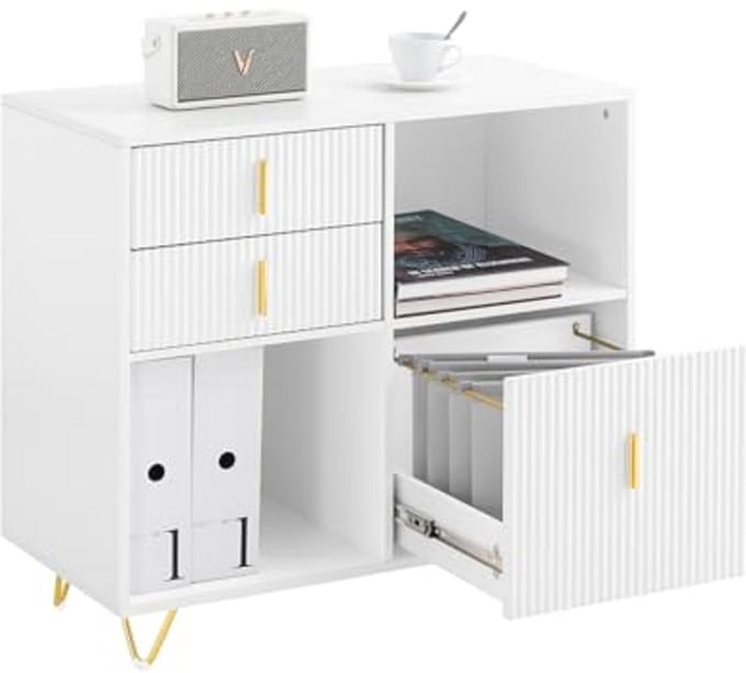 Moderne Bureau Organizer met 3 Lades en 2 Open Compartimenten 80 x 40 x 75 cm