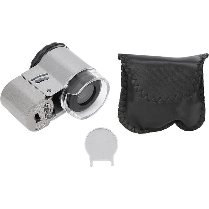 50X Microscoop Vergrootglas Mini Draagbaar met LED Valuta Detectie Licht voor Sieraden Taxatie