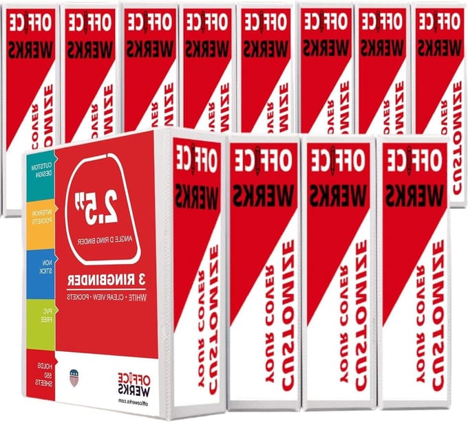 Ringband Mappen - Presentatie Mappen - Documenten Organiseren - Hoge Capaciteit D-Ring - 12 Stuks 25 Inch - Wit