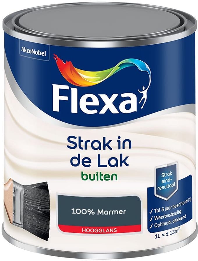 Flexa - Strak In De Lak Buitenlak Hoogglans - 100% Marmer - Mengverf - 1 L