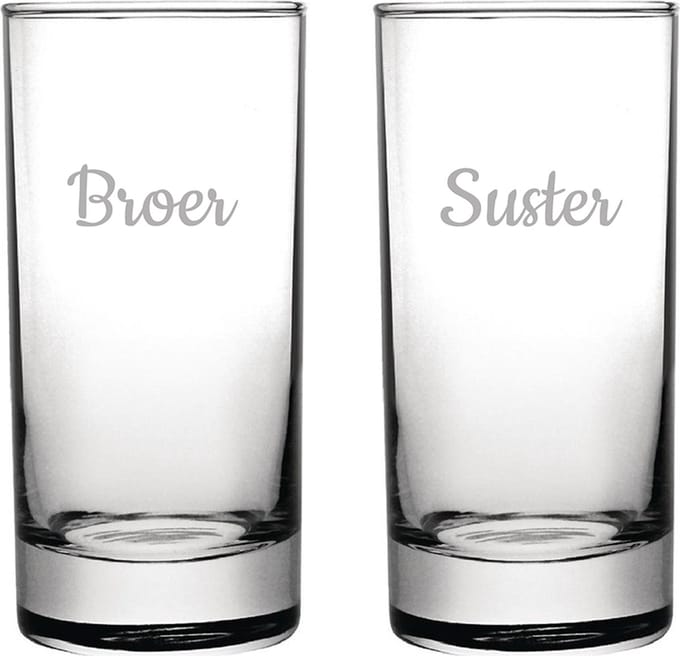 Gegraveerde longdrinkglas 28,5cl Broer-Suster