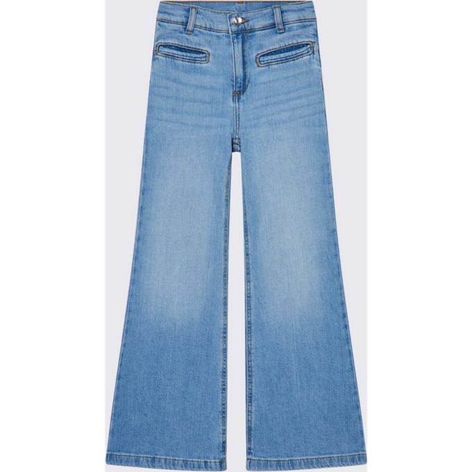 jeans flare blauw denim
