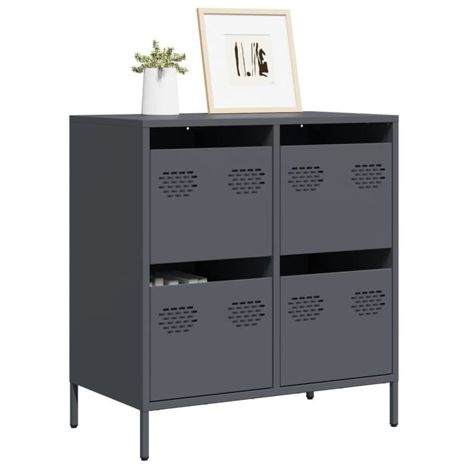 vidaXL - Dressoir - 68x39x73,5 - cm - koudgewalst - staal - antracietkleurig