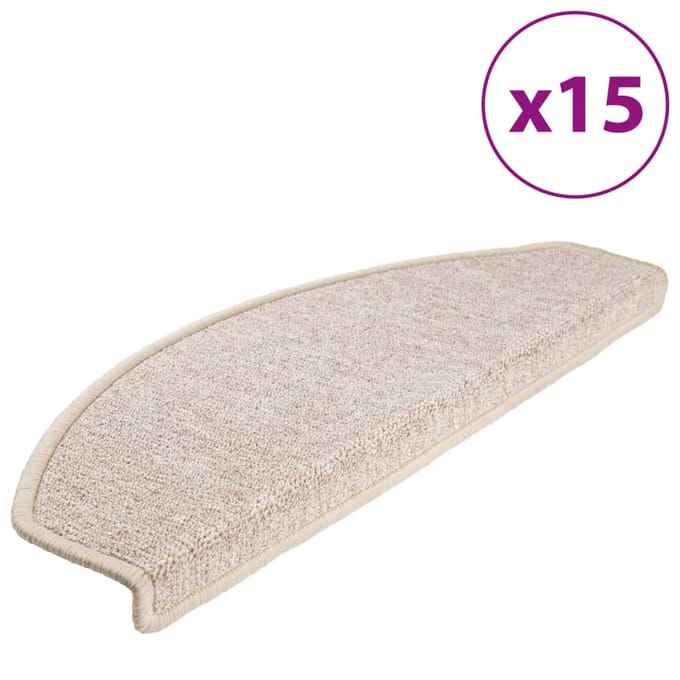 Vidaxl Traptredenmatten 15 Stuks. 65X24X4 Cm Taupe Halfcirkelvormig Groot