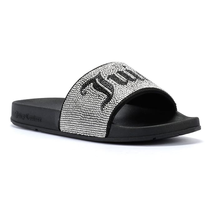 Juicy Couture Donna black diamante-slippers voor dames