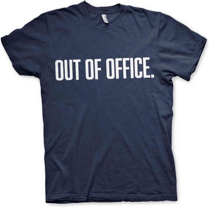Heren Fun Tshirt -S- OUT OF OFFICE Blauw