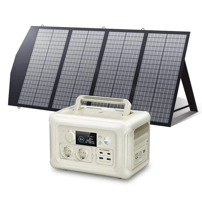 ALLPOWERS Zonnegeneratorset 600W (R600 + SP029 140W zonnepaneel)