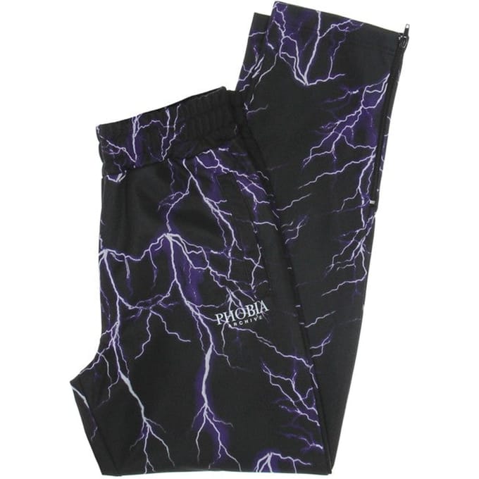 Heren trainingsbroek met all-over print Lightning-broek zwart/paars