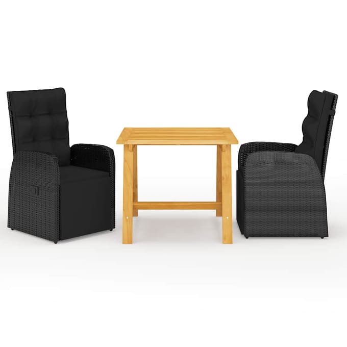 vidaXL - 3-delige - Tuinset - zwart
