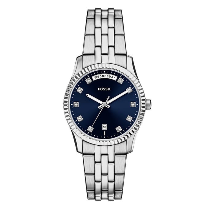 FOSSIL ES5457 Vrouwen Horloge 34 mm Zilverkleurig