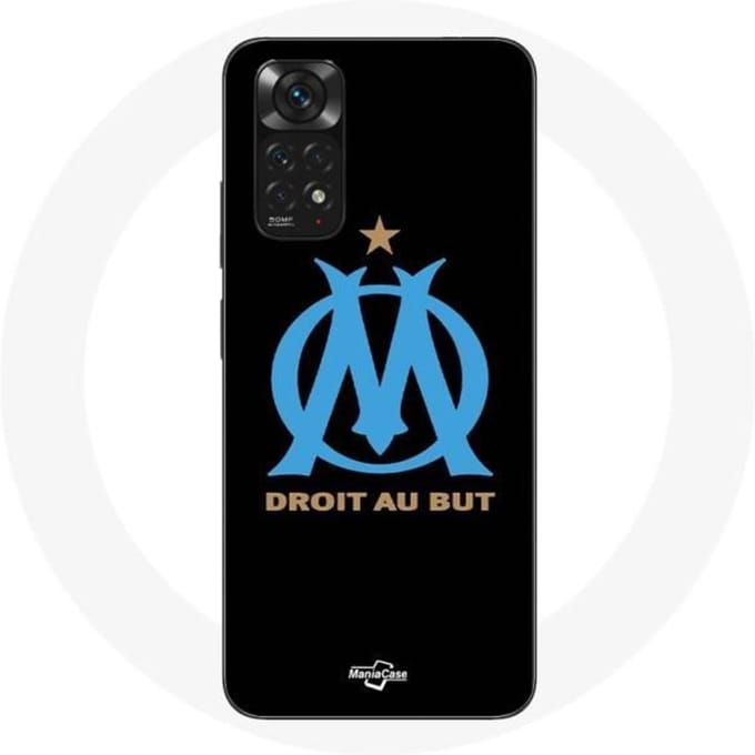 Coque - Olympique de Marseille - Xiaomi Redmi Note 11 4G - Souple - Noir - Logo noir