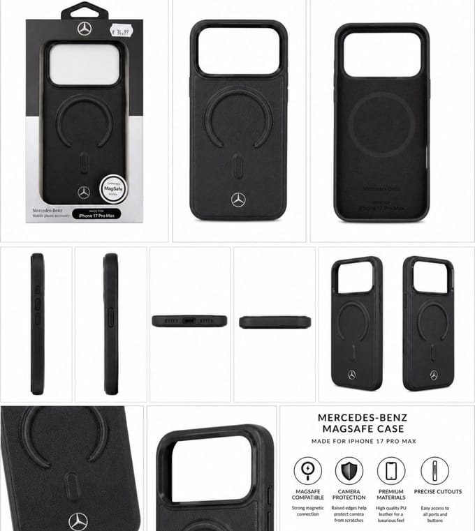 Mercedes-Benz MagSafe Hoesje voor iPhone 17 Pro Max – Zwart