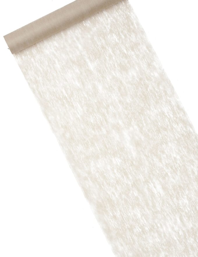 HOBI - Non-woven tafelloper taupe 30 cm x 10 m transparant effect