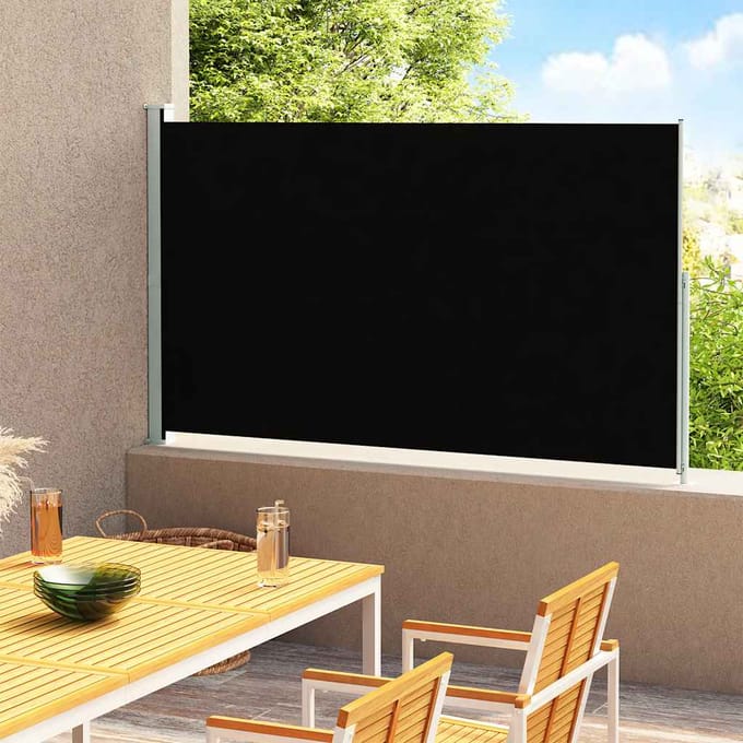 vidaXL - Tuinscherm - uittrekbaar - 180x314 - cm - zwart