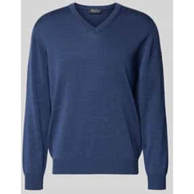Gebreide pullover van scheerwol met V-hals
