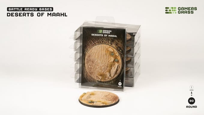Deserts of Maahl Base Pre-Painted (1x 90mm Round)
