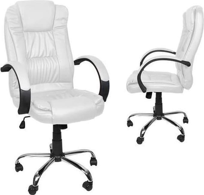 Malatec New York bureaustoel - directie stoel - ergonomisch - verrijdbaar - Wit