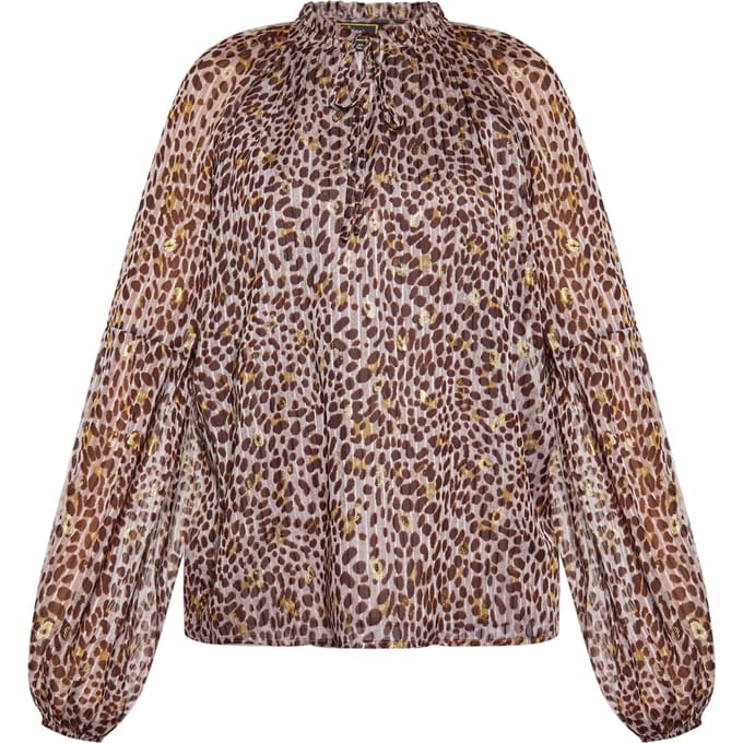 Faina Blouse shirt Dames Lichtgrijs veelkleurig