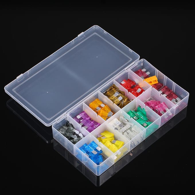 140 STKS 2A 40A Standaard Auto Houder Auto ATO Steekzekering Assortiment Boot Motorfiets Vrachtwagen gray