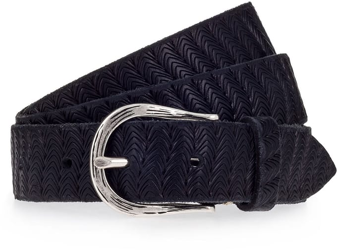 b.belt Riem Leder - Dames - 80 cm - navy