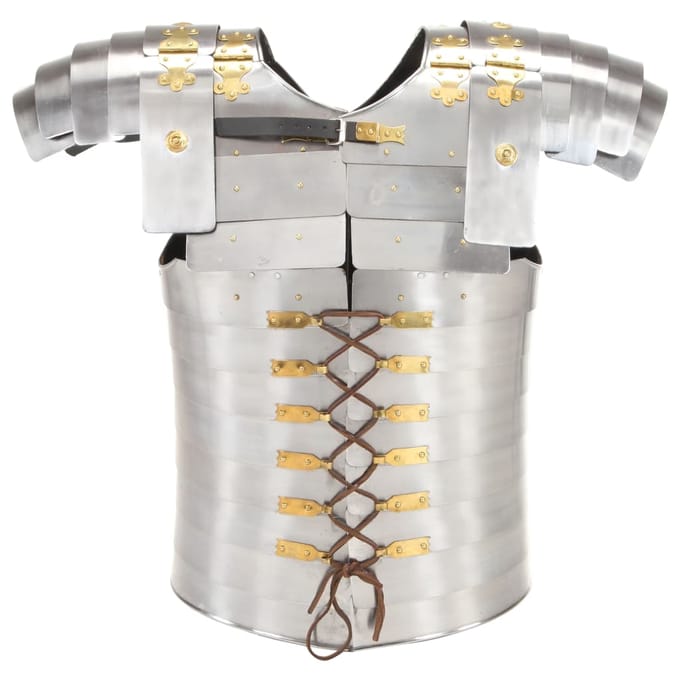 Réplique de cuirasse de soldat romain pour GN Acier Argenté gray