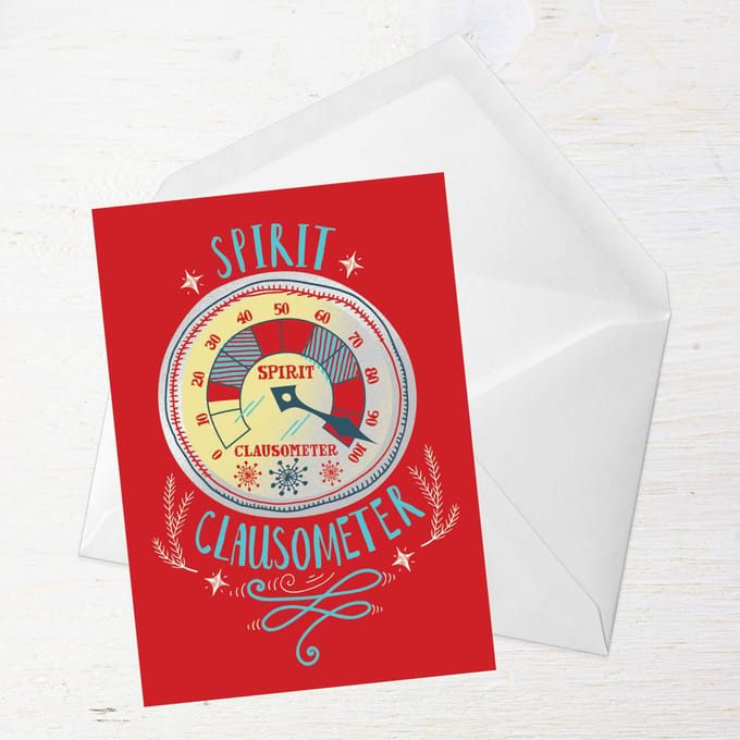 Elf Spirit Clausometer Greetings Card - Giant Card