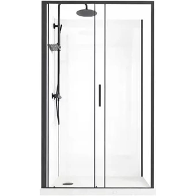 Zephyr Rechthoekige Douchecabine 115x90cm Lage Bak Steeneffect