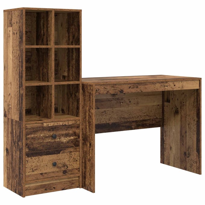 vidaXL - Bureau - Oudhout - 145.5 - x - 50 - x - 127 - cm - 2 - st