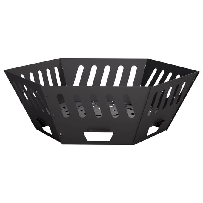 vidaXL - Vuurkorf - Zwart - 80 - x - 80 - x - 28 - cm - Staal