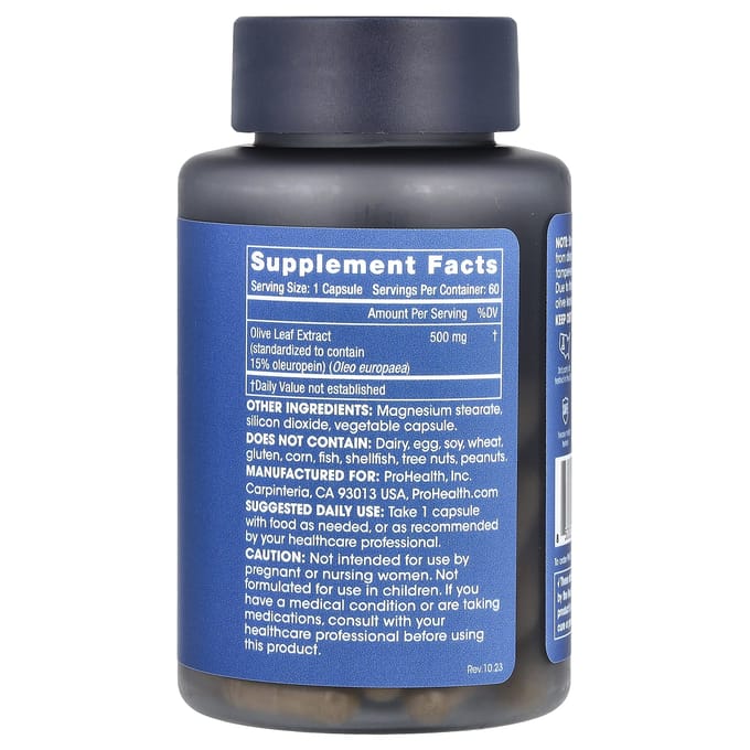 Olijfblad Extract 15% Oleuropeïne, 500Mg, 60 Capsules