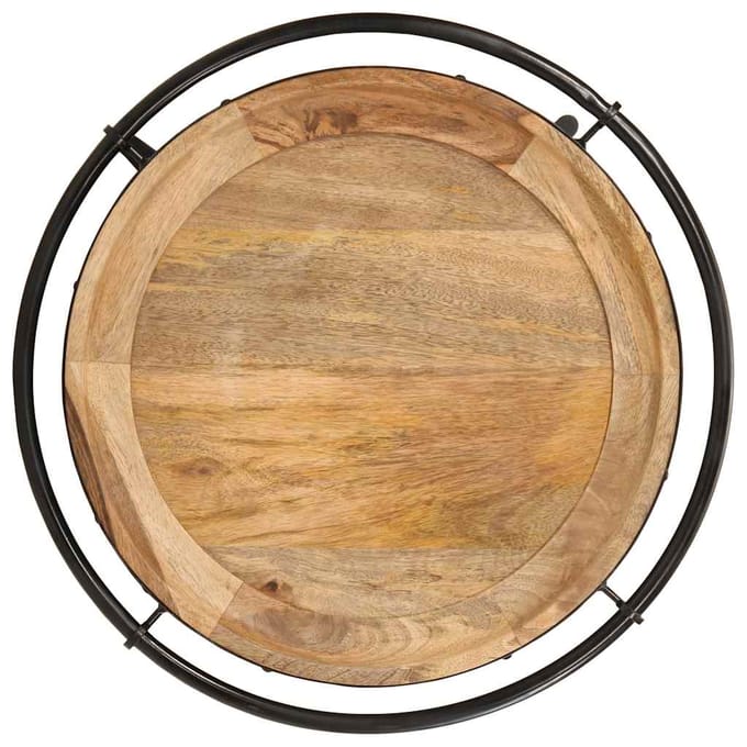 vidaXL - Bijzettafel - Ø55x60 - cm - massief - mangohout