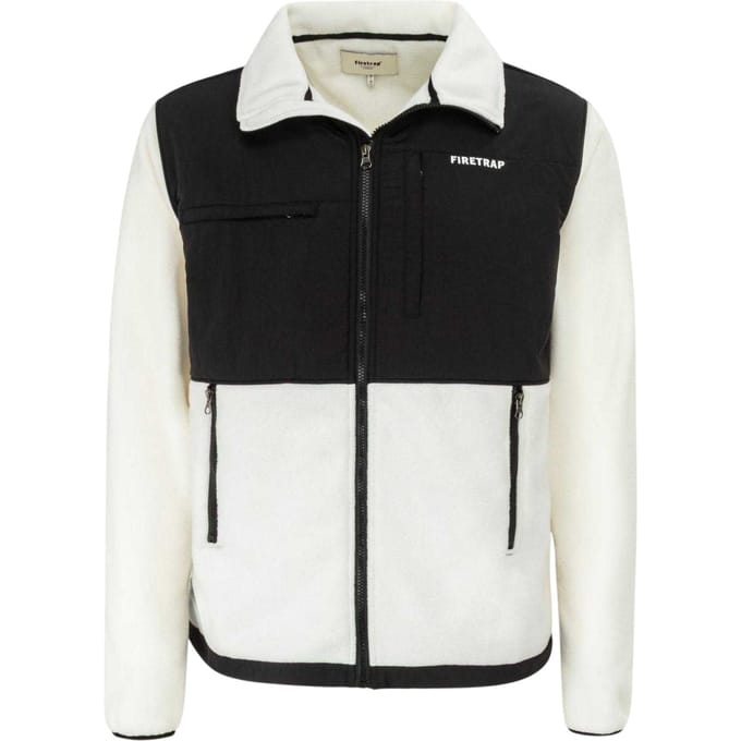 Firetrap Heren Kleurblok Fleece Jacket (Natuurlijk)