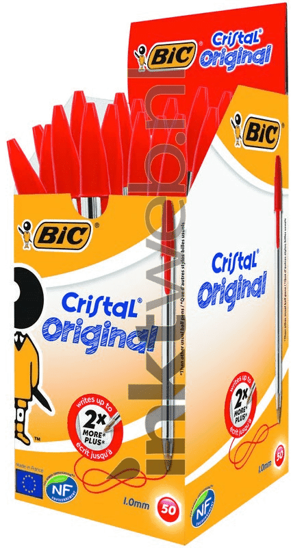 BIC Cristal Original Balpennen - Rood - Doos van 50 Stuks - Medium Punt 1 mm