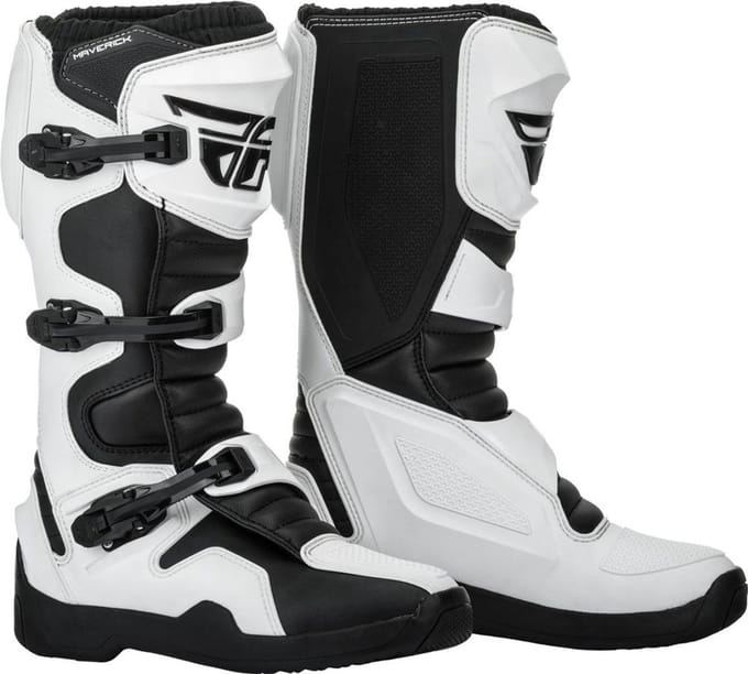 FLY Racing Maverik Wit Zwart Motorlaarzen - Laars