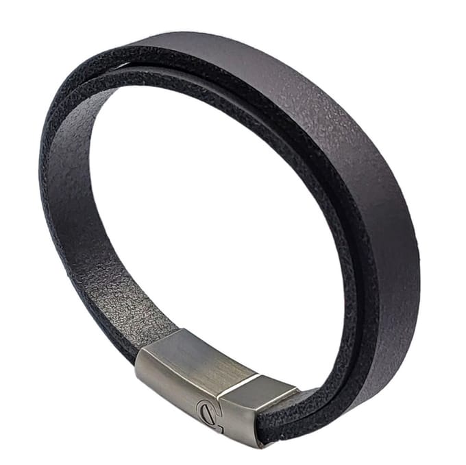 As armband Double schuifsluiting zwart-zwart 21 cm
