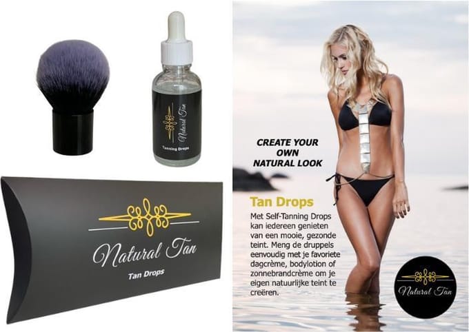 Natural Tan - Tan Drops met kwast Vanilla - zelfbruiner- 30ml