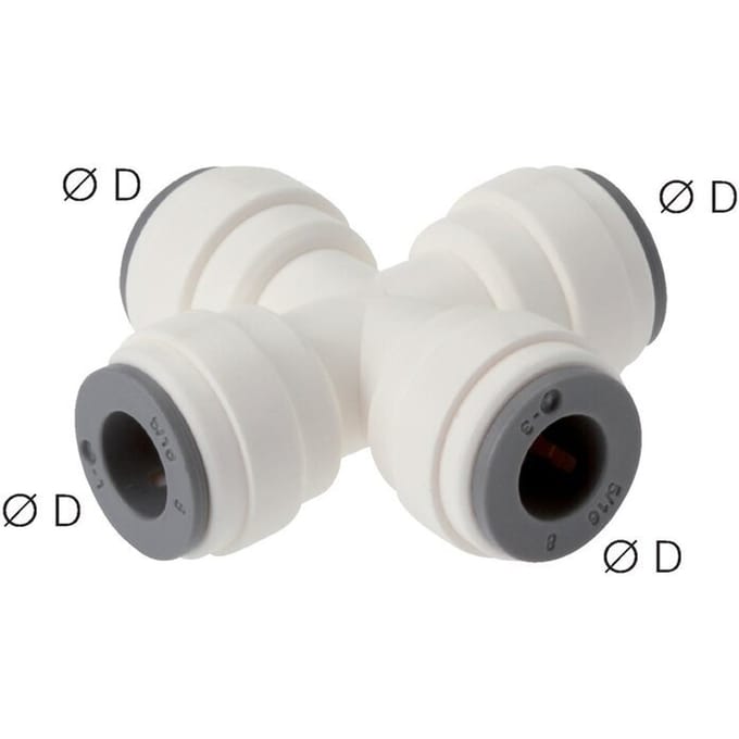 6mm Cross POM Insteekfitting FDA EPDM [2 Stuks]