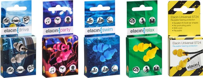 Elacin Universal Swim oordoppen - zonder filter - 1 paar incl. bewaardoosje
