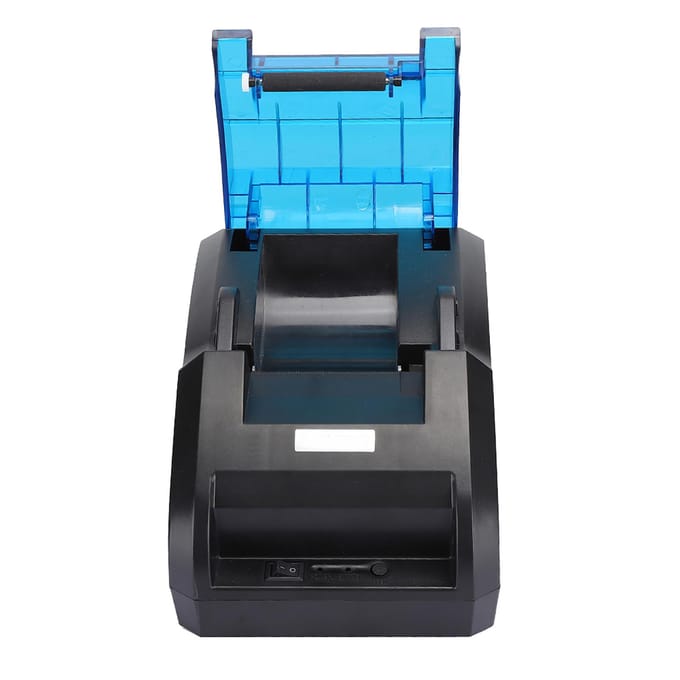 Imprimante thermique de reçus pour Bluetooth Micro USB 203 DPI Prise en charge Téléphone portable Ordinateur 110‑240V US Plug blue