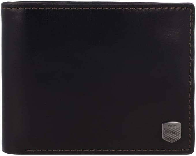 FOSSIL Portemonnee Hayes Coin Pocket Bifold Wallet Black Zwart