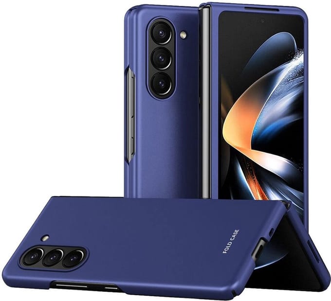 Geschikt voor Samsung Galaxy Z Fold 5 Hard Back Cover Hoesje - Blauw