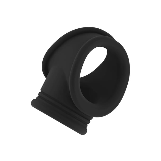 No.48 - Cockring with Ball Strap - Black