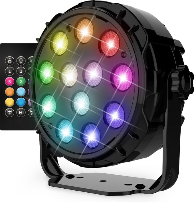 PartyFunLights - 12 LED - PAR - USB - Disco Lamp - met afstandsbediening