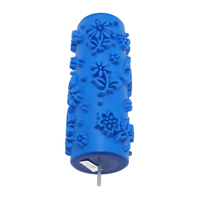 5 inch Verfroller Kunst Embossing Textuur Rubber Roller voor Huis Meubels Schilderen Muurdecoratie blue