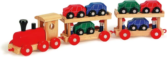 Small Foot - Houten Trein Transporter met Auto's, 11dlg.
